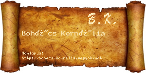 Bohács Kornélia névjegykártya